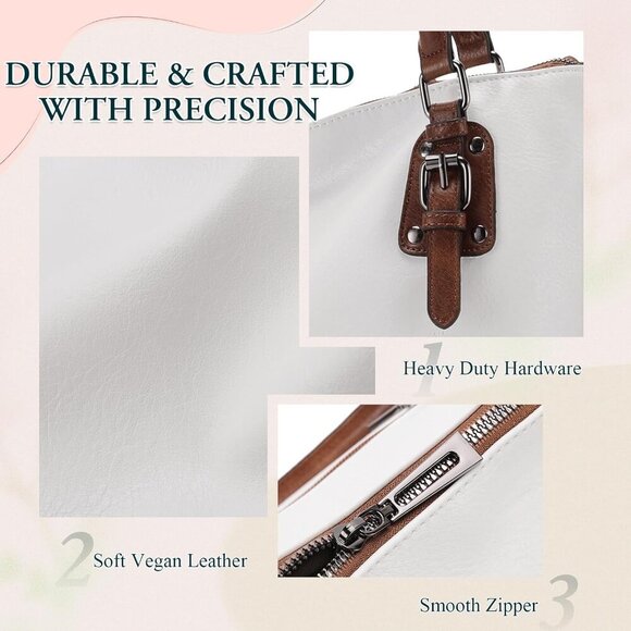 VONXURY Hobo Bag for Women, Faux Leather Shoulder Purse with Adjustable Strap - Picture 5 of 7